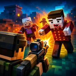 أيقونة Blocky Zombie Gun Warfare