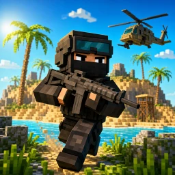 أيقونة Blocky Combat SWAT Desert War